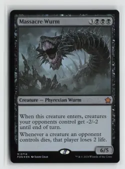 Massacre Wurm 0714 Foil Foundations FDN MTG Magic - Image 1