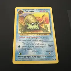 Pokemon Omanyte Fossil 52/62 Common Unlimited MP - Image 1