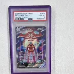 Pokemon TCG Deoxys VMAX GG45 Crown Zenith Full Art Ultra Rare Holo PSA 10 2023 - Image 1