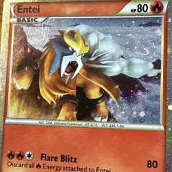 Entei HGSS20 Promo HeartGold SoulSilver Pokemon Holo Rare - HUGE SWIRL - Image 1