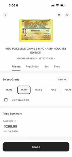 1999 POKEMON GAME #8 MACHAMP-HOLO 1ST EDITION PSA 9 - Image 3