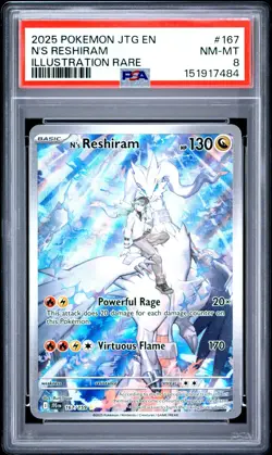 2025 Pokemon N's Reshiram 167/159 Sv09 Journey Together Holo PSA 8 - Image 1