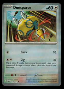 Dunsparce (Master Ball Pattern) 079/131 Common Prismatic Evolutions Pokemon NM - Image 1
