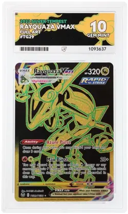 2022 Pokemon Silver Tempest Rayquaza VMAX Black/Gold/TG29/TG30 ACE 10 - Image 1