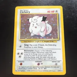 Pokemon Clefairy Holo Rare #5/102 - Base Set WOTC MP/ Light play small crease - Image 1