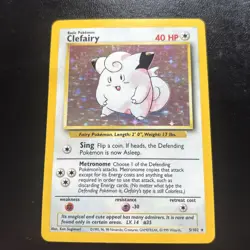 Pokemon Clefairy Holo Rare #5/102 - Base Set WOTC MP/ Light play small crease - Image 2
