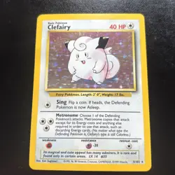 Pokemon Clefairy Holo Rare #5/102 - Base Set WOTC MP/ Light play small crease - Image 3