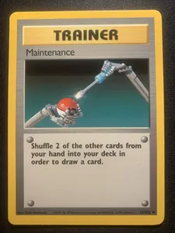 Pokemon TCG Trainer Card Maintenance 83/102 Unlimited Base Set Nm - Image 1