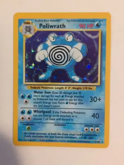 Pokemon Poliwrath Base Set Holo Rare 13/102 Wizards Card English - Image 1