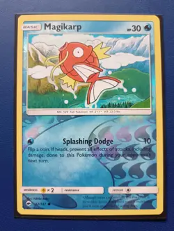Pokemon TCG Card - Magikarp (32/147 Reverse Holo Burning Shadows Sun Moon 2017) - Image 1