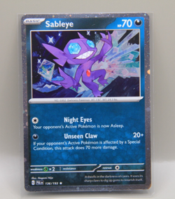 Near Mint Sableye Cosmos Holo 136/193 Pokemon Scarlet Violet Base Set Card - Image 1