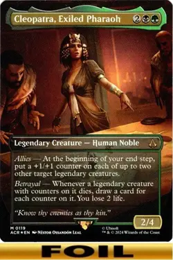 1x - Cleopatra, Exiled Pharaoh - FOIL BORDERLESS #119 - Assassin's Creed -NM MTG - Image 1