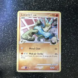 Pokemon Lucario C 31/147 2009 SP Basic 90 HP Metal Claw Mid-air Strike Card - Image 1