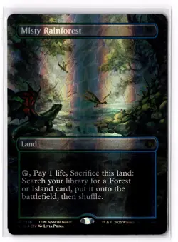 Misty Rainforest (Borderless) (Dragonscale Foil) 116 Special Guests SPG Foil NM - Image 1