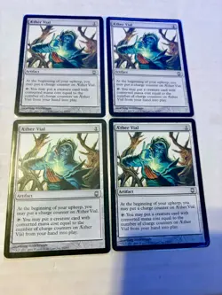 4x (Playset) Magic the Gathering (MTG) Aether Vial Darksteel MP English - Image 1