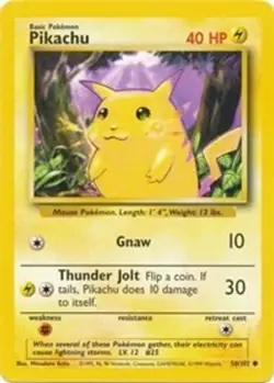 Pikachu (#058/102) OS - Base Set (Unlimited) MP Pokemon - Image 1