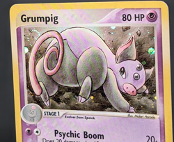 Nice SWIRL! 💫 2003 Pokemon GRUMPIG Ex Dragon HOLO Foil RARE Card 6/97 - Image 1