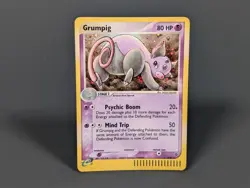 Nice SWIRL! 💫 2003 Pokemon GRUMPIG Ex Dragon HOLO Foil RARE Card 6/97 - Image 3