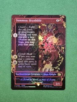 MTG Summon: Brynhildr (Borderless) FOIL Final Fantasy Magic The Gathering - Image 3