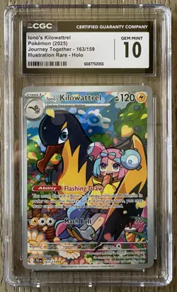 Pokemon TCG - Journey Together - Iono’s Kilowattrel 163/159 - CGC 10 - Image 1