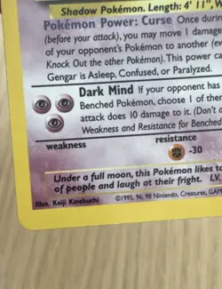 Pokemon Gengar 80 HP Holo Rare Fossil 5/62 Stage 2 English Wizards 1999 - Image 3