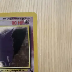 Pokemon Gengar 80 HP Holo Rare Fossil 5/62 Stage 2 English Wizards 1999 - Image 4