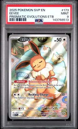 2025 POKEMON SVP EN-SV BLACK STAR PROMO #173 EEVEE PSA 9 - Image 1