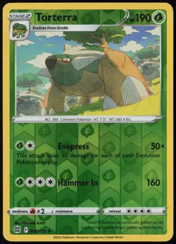 Torterra 008/172 (NM) Holo Rare Reverse Holo - Brilliant Stars Pokemon EN - Image 1