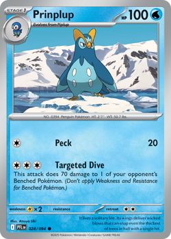 Prinplup 028/094 Phantasmal Flames Pokemon Reverse Holo NM/M - Image 3