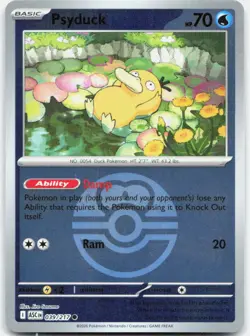 PSYDUCK (LOVE BALL) 039/217 HOLO C ASCENDED HEROES POKEMON REVERSE HOLO NM/M - Image 1