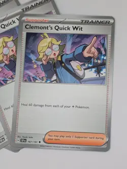 4x Clemont’s Quick Wit 167/191 Play Set | Pokemon TCG Surging Sparks NM/M - Image 2