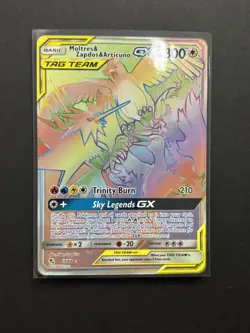 Pokemon TCG Moltres & Zapdos & Articuno GX Secret Full Art Holo 69/68 - Image 1