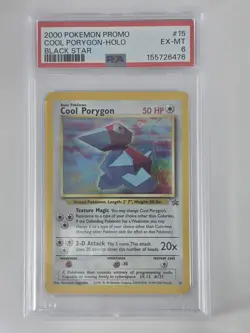 2000 Pokemon Promo Cool Porygon Holo Black Star PSA 6 EX-MT #15 - Image 4