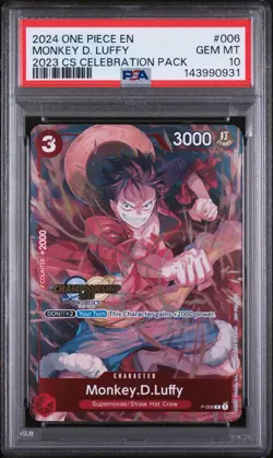 Monkey.D.Luffy (006) (CS 2023 Celebration Pack) P-006 One Piece PSA 10 GEM MINT - Image 1