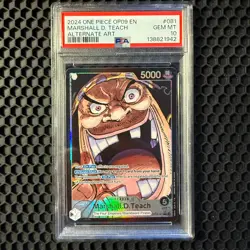 2024 One Piece OP-09 #081 Marshall D. Teach Alternate Art PSA 10 - Image 1