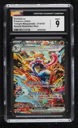 Greninja ex Special Illustration Rare Pokemon SV06: Twilight Masquerade CGC 9 - Image 1