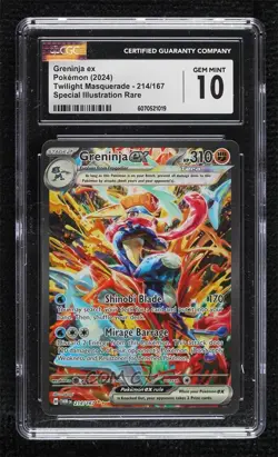 Greninja ex Special Illustration Rare Pokemon SV06: Twilight Masquerade CGC 10 - Image 1