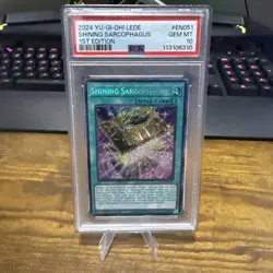 Yugioh! LP Shining Sarcophagus - LEDE-EN051 - Secret Rare - 1st Edition PSA 10 - Image 1