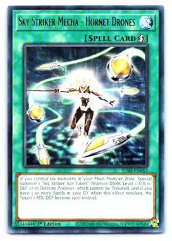 Yugioh Sky Striker Mecha - Hornet Drones Rare Justice Hunters JUSH-EN053 - Image 1
