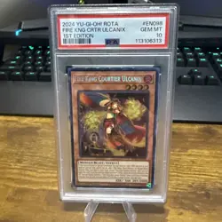 Yugioh! LP Fire King Courtier Ulcanix - ROTA-EN098 - Secret Rare - PSA 10 - Image 1