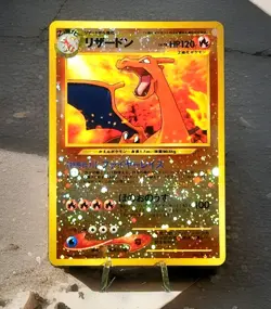 NM Charizard Pokemon Card Japanese No.006 Base Set 1996 Vintage Holo w/Swirl! - Image 5