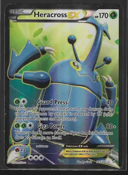 Pokemon TCG Heracross EX Full Art Holo Card 105/111 XY-Furious Fists MP - Image 1