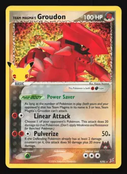Team Magma's Groudon 9/95 Celebrations: Classic Collection Holo Pokemon Card - Image 1