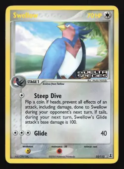 Swellow 32/113 Delta Species STAMPED Reverse Holo Rare Pokemon Card - Image 1
