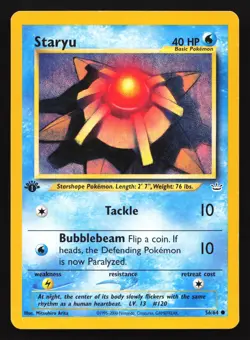Staryu 56/64 Neo Revelation 1st Edition Common Pokemon Card - Image 1