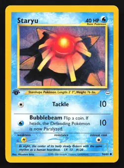 Staryu 56/64 Neo Revelation 1st Edition Common Pokemon Card - Image 1