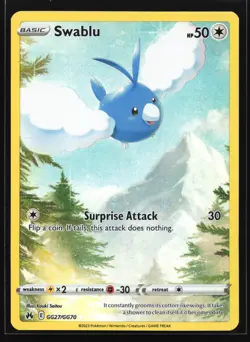 Swablu GG27/GG70 Crown Zenith: Galarian Gallery Ultra Rare Pokemon Card - Image 1