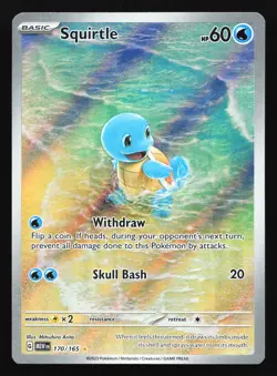 Squirtle 170/165 SV: MEW EN-151 Illustration Rare Pokemon Card - Image 1