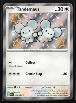 Tandemaus 209/091 SV: Paldean Fates Shiny Holo Rare Pokemon Card - Image 1
