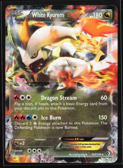 White Kyurem EX 103/149 Boundaries Crossed Ultra Rare Pokemon Card - Image 1